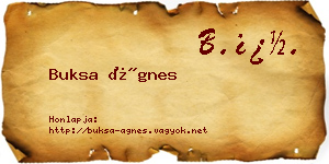 Buksa Ágnes névjegykártya